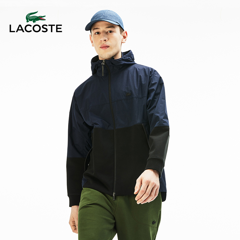 LACOSTE 法国鳄鱼 男式时尚连帽拼接休闲卫衣 SH4298 S码1.9折.87 海淘转运到手约￥538 天猫￥2052