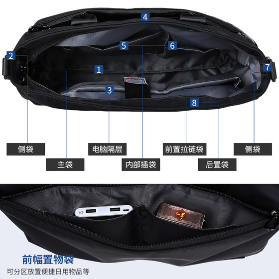 文件包手提公文包男商务包律师办公电脑包横款单肩斜挎包男士包包