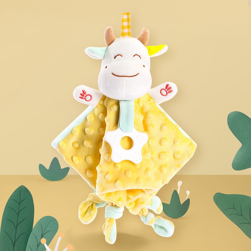 Newborn baby cartoon pacifier towel can be imported chewing saliva towel baby pacifier toy to accompany sleeping plush doll