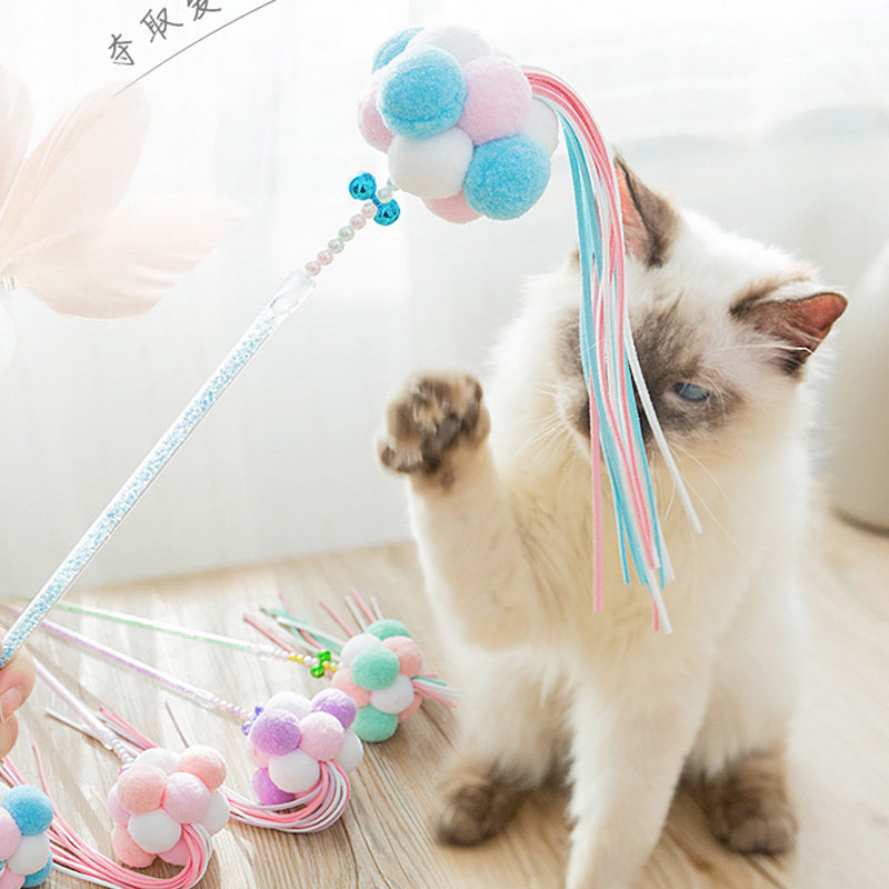E pet funny cat stick bite-resistant cat toy self-hitting bell feather kitten fairy relieves boredom cat cat cat kitten