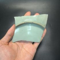 Southern Song Dynasty Longquan kiln pink celadon glaze foot specimen classic vessel produced in Hangzhou Longquan ancient porcelain fragments old kiln porcelain