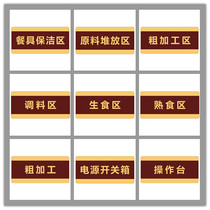 Acrylic refrigerated tableware cleaning raw materials stacked self-service seasoning area raw food cooked food area tips sticker custom-made