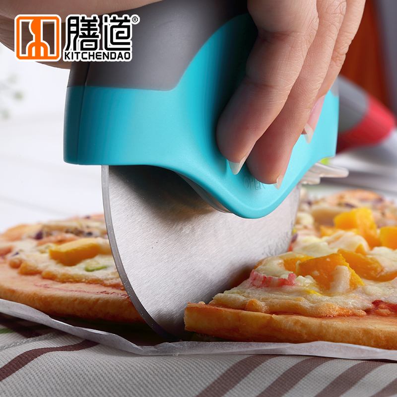 Shandao stainless steel pizza wheel cutter Household oil cake cutting tool Baking pizza skin cutting hob