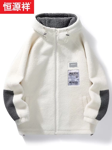 恒源祥 Бархатная демисезонная утепленная куртка, утепленная толстовка с капюшоном, свободный крой