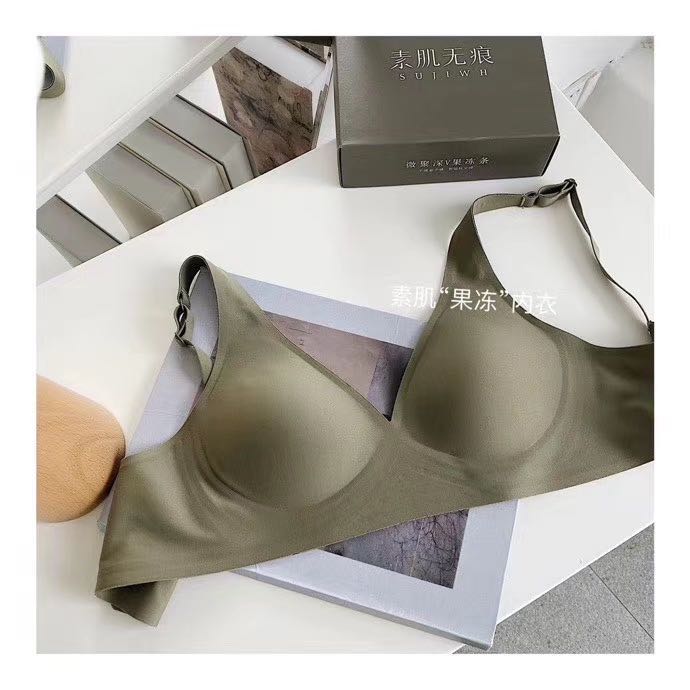 (Large Breasted small) Youeight-happy without steel ring Sports lingerie Girl Thin to gather to receive the Deputy Bra ABC Cup