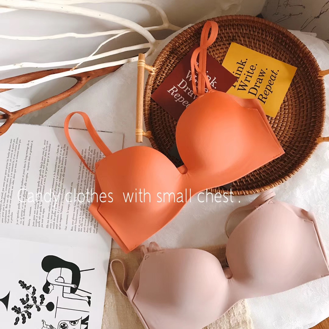 Youbaxi Cloud-like soft thick mold cup incognito Candy color underwear set Super gathered busty big AB cup Bra
