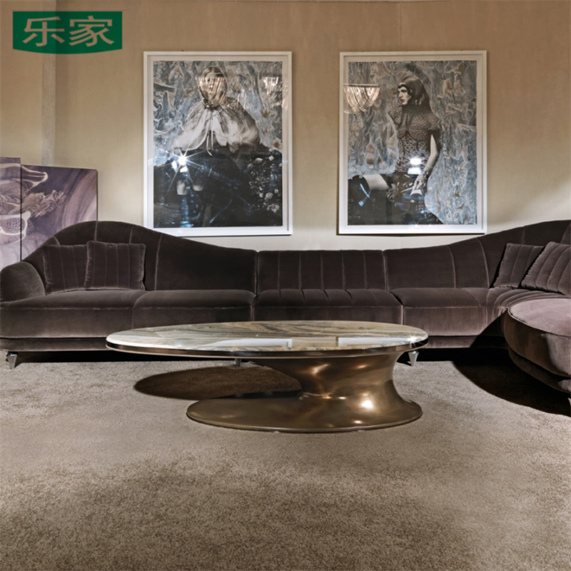 Nordic Brief Oval Tea Table Marble Art Custom Round Several Villa Coffee Table Sales House Reception Tea Table-Taobao