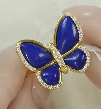 9.15 high-end lapis lazuli butterfly ring