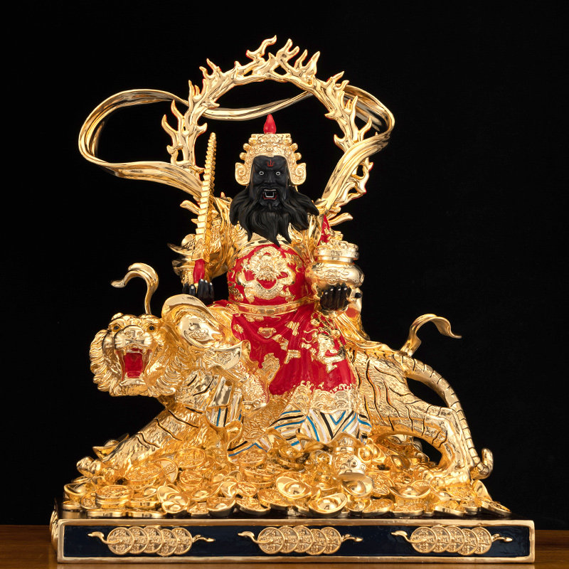 Pure copper and gold Wu Caio god Zhao Gongming Riding Tiger Zhao Xuanlang Home Merchants at Home Merchants