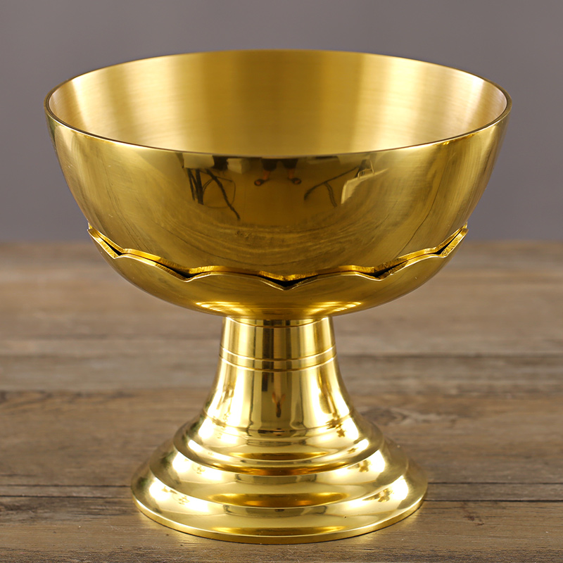 Pure copper household ghee lamp for Buddha Buddha front oil lamp Buddha Hall Temple large Su oil lamp Changming Lamp Copper oil lamp