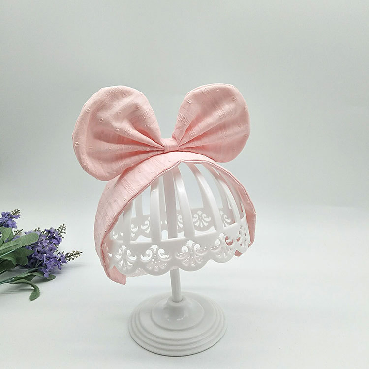 Baby butterfly knot hair with a protective hale door cap baby hair stirrup pure cotton female treasure newborn brine head decorated with princess baby
