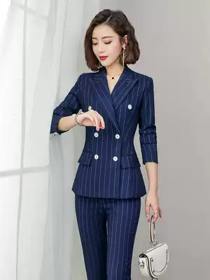 Formwear women's suits, office uniforms, spring and autumn stripes, costumes, goddesses, Korean suits, interview overalls