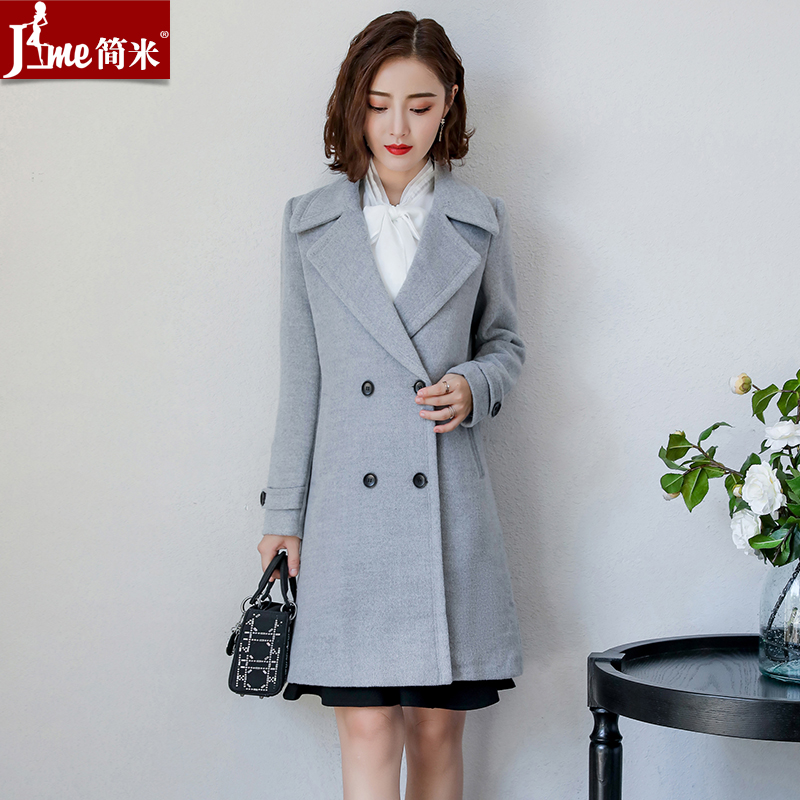 Gross coat woman 2022 new winter medium long version Korean version fashion small sub-Herbenwind career Son Coat