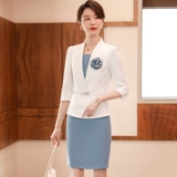 Летний приталенный комплект, пиджак классического кроя, платье, комбинезон