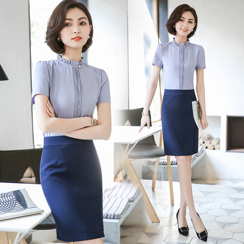Professional suit female summer business fashion dress teacher interview high-end temperament goddess fan dress ol overalls