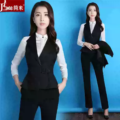 Work clothes female autumn fashion temperament goddess Fan formal dress Interview suit suit stewardess uniform vest overalls