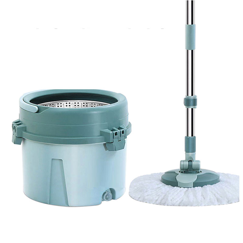 Automatic single-barrel rotary mop household one-drag mop bucket free hand-wash mop mop good god mop hand press mop mop