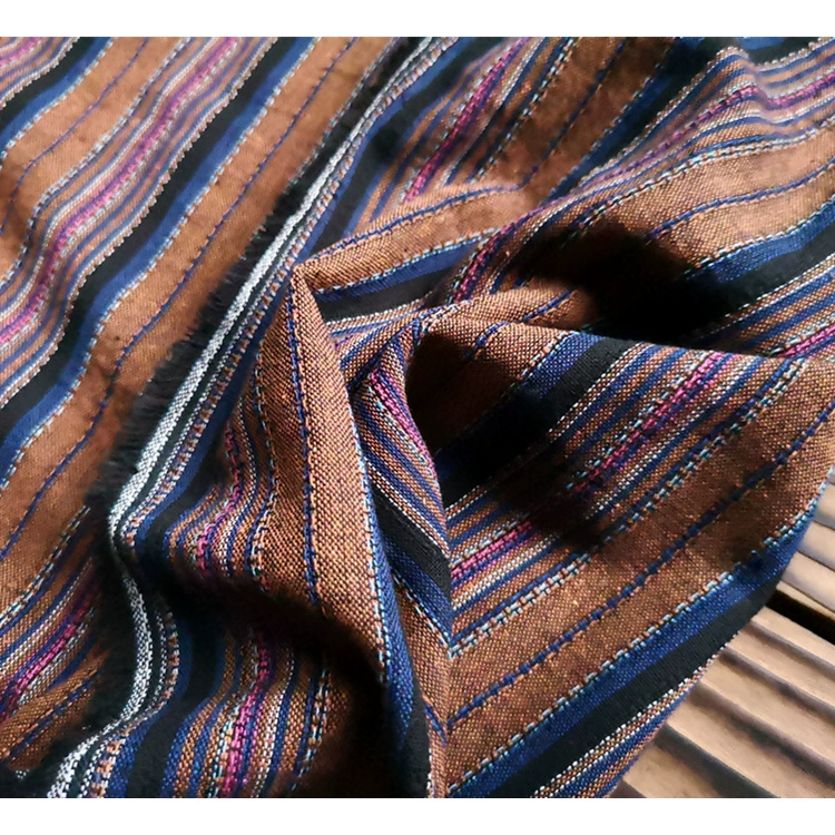 Trung Quốc vải bông gió quốc gia mùa xuân và mùa hè phần mỏng sợi nhuộm vải jacquard vải lanh giải phóng mặt bằng vải vải - Vải vải tự làm cotton 2 chiều