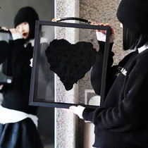 Transparent portable packaging box flowers Tanabata bouquet black empty box flower arrangement material rose high-end acrylic gift box