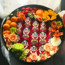 Wangzi flower fruit gift box super Net Red 99 rose flower box heart-shaped round satin hardcover gift box