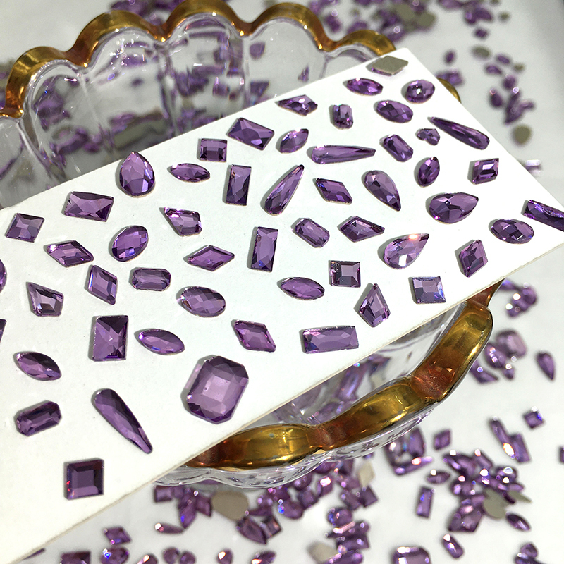 Trendy Hot Item 30 Pieces Flat-Bottomed Irregular Nail Art Deep Purple-Blue Purple Nail Decorations Mixed Rhinestones Trendy Hot Item 30 Pieces Flat-Bottomed Irregular Nail Art Deep Purple-Blue Purple Nail Decorations Mixed Rhinestones