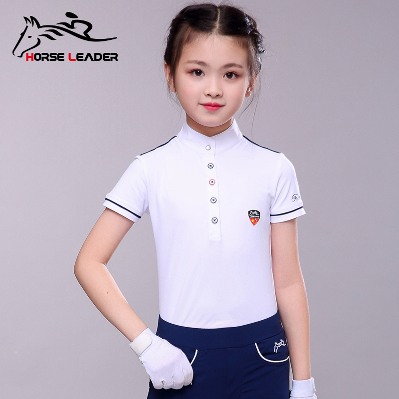 Summer Children's Equestrian T-Shirt Riding T-Shirt Short Sleeve t-Shirt White Race Quick Dry Polo Shirt Riding Clothing