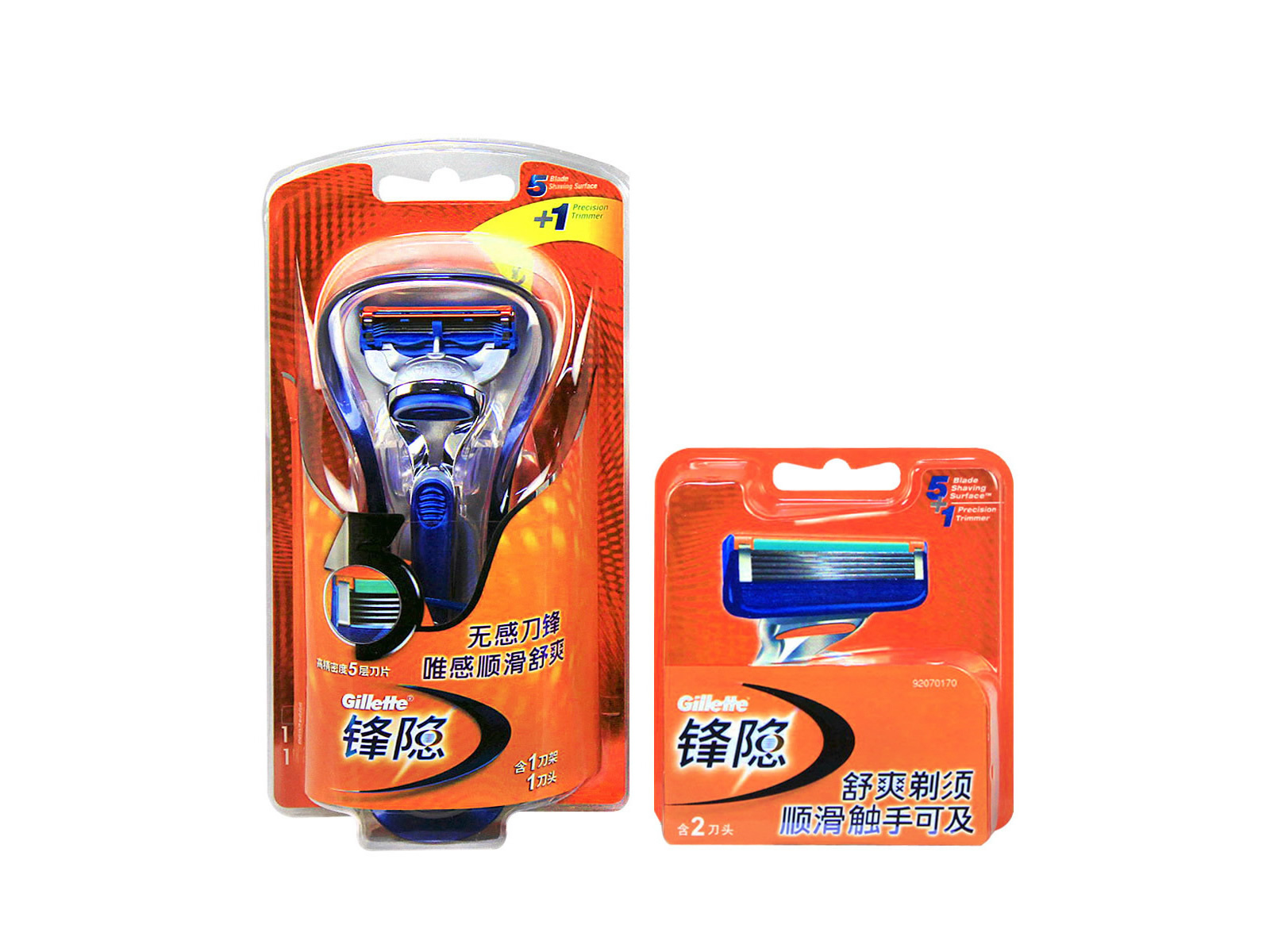 吉列锋隐剃须刀含3刀头 gillette锋速5男士手动五层刮胡刀包邮