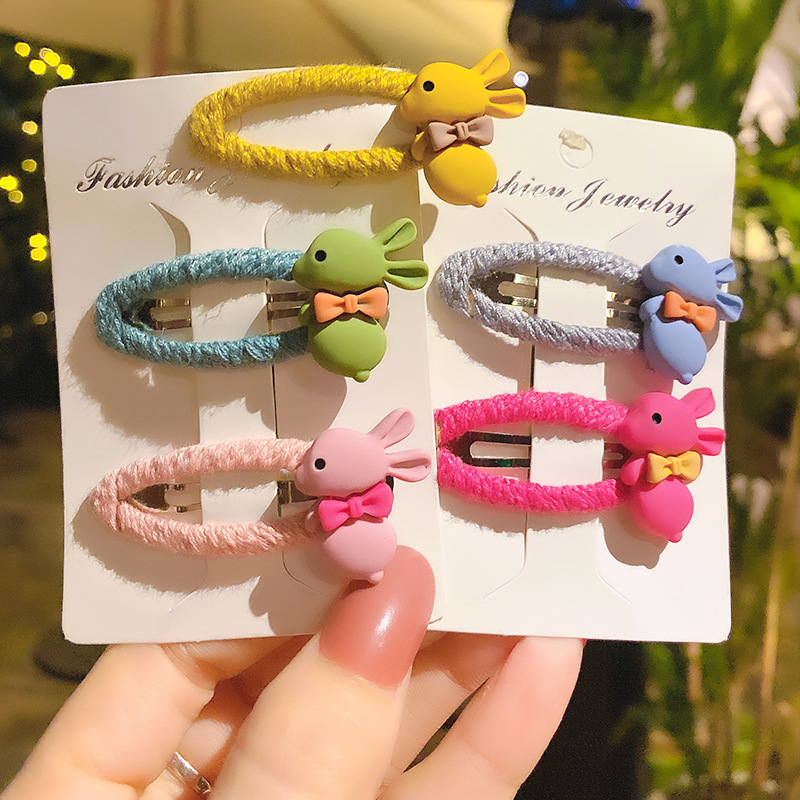 Han Prints Cute Children Animal BB Clip Rabbit Hair Clip Little Fresh Fruit Hair Accessories Hair Line Liu Hai Hairpin 