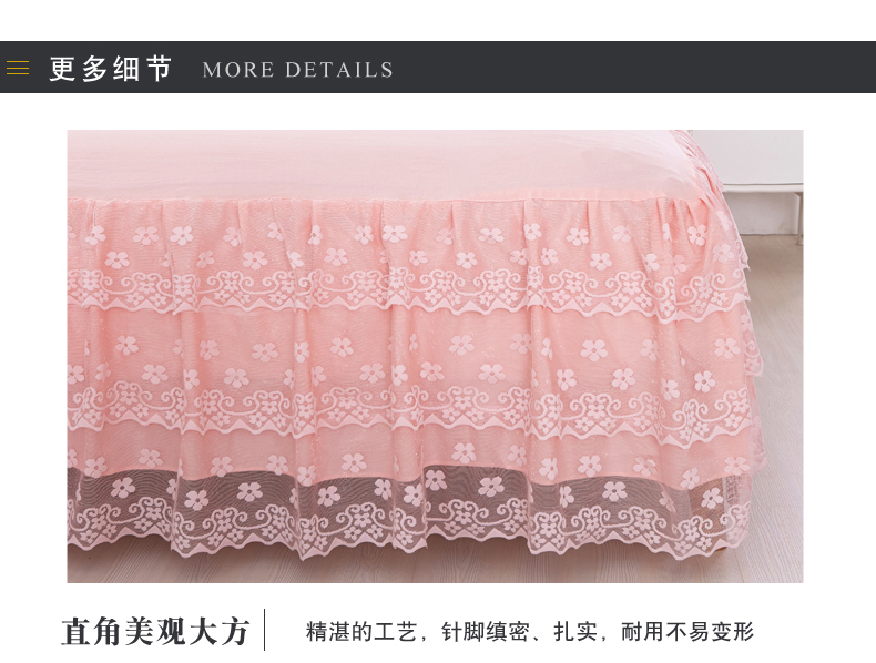 Hàn Quốc công chúa bedspread giường váy một mảnh khăn trải giường ren bộ bảo vệ tay áo 1.8x2.0x2.2m mùa hè - Váy Petti ga giường viền ren