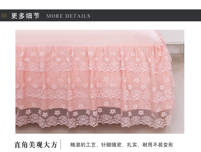Hàn Quốc công chúa bedspread giường váy một mảnh khăn trải giường ren bộ bảo vệ tay áo 1.8x2.0x2.2m mùa hè - Váy Petti