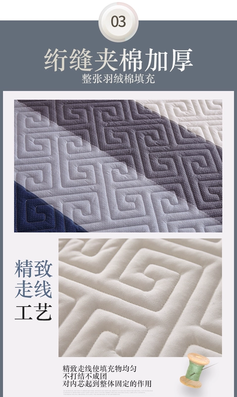 Bông trải giường đơn mảnh ba mảnh quilting được bao phủ bởi tấm bông chần dày quilting giường Hàn Quốc