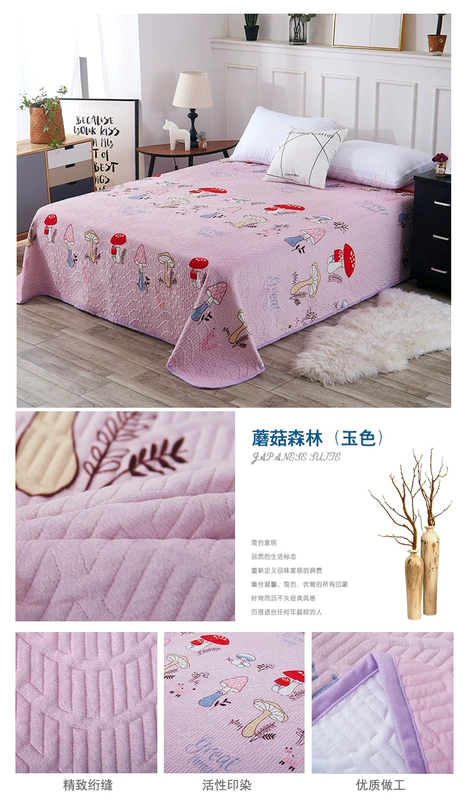 Một tấm pha lê cashmere bông trải giường đơn mảnh dày hai mặt tấm chống trượt quilting quilt đơn mat thảm đơn thảm trải giường