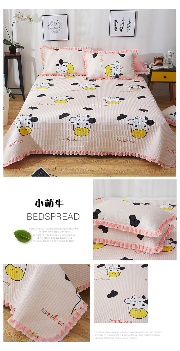 Trải giường đơn mảnh ba mảnh đặt chần bông tấm ga trải giường với ren quilting bed bed bìa set Hàn Quốc