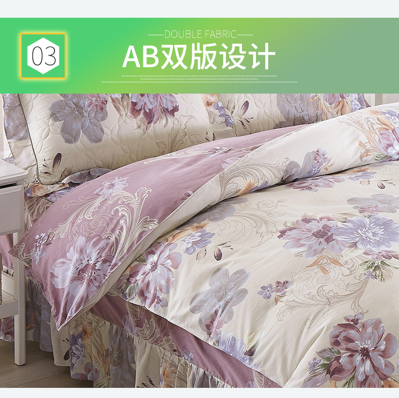 Dày bông giường bông váy một gia đình bốn với một chiếc giường bảo vệ bao gồm khăn trải giường bông tấm đoạn 1,5 1,8 m 2.0m - Váy Petti ga giường viền họa tiết