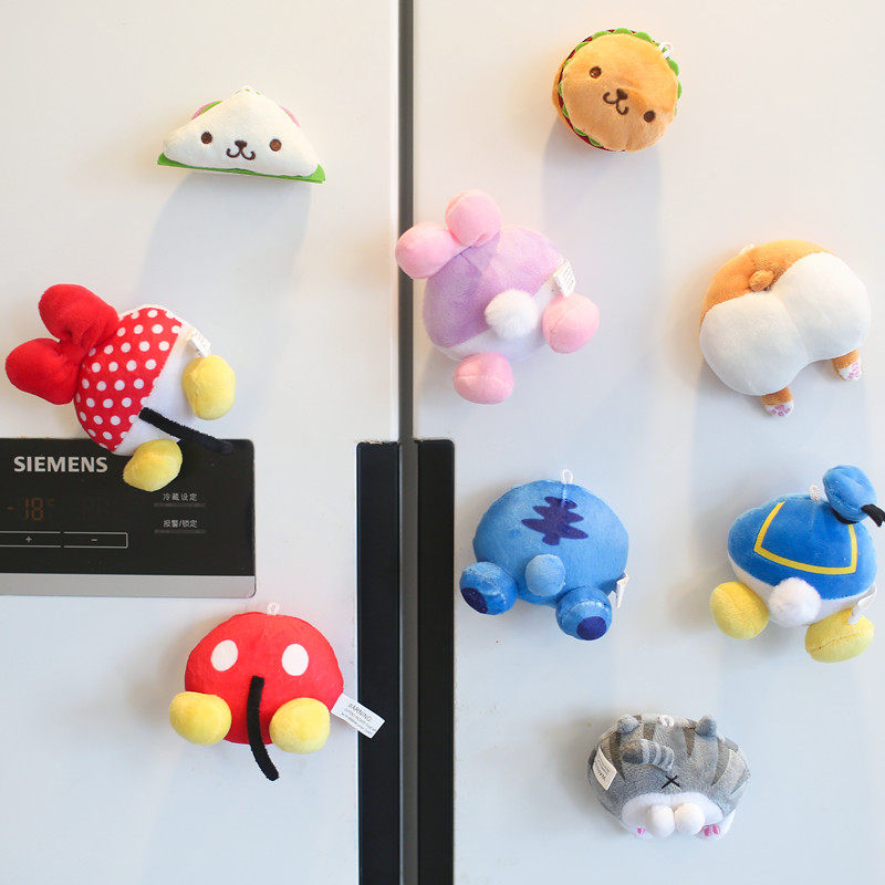 Japanese anime cute plush refrigerator with magnetic tape toy decorated magnetic decoration gift