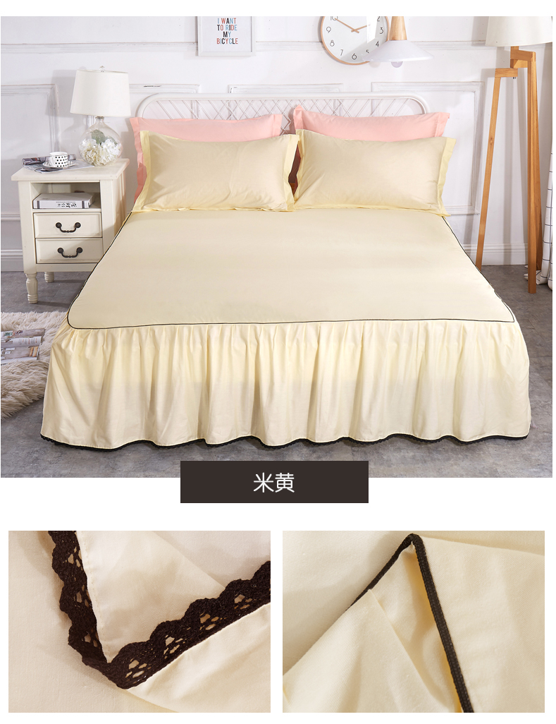 Đơn giản cotton màu rắn giường váy Simmons cotton giường bìa mảnh duy nhất nệm bìa 1.8 m 2 m giường nhóm tùy chỉnh