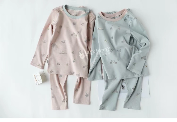 Đồ lót nhỏ màu đen Đồ lót Tony Dịch vụ cho trẻ em Quần mùa thu cotton Lycra bé trai và bé gái tay dài thon gọn phần mỏng quần áo cotton cho bé gái