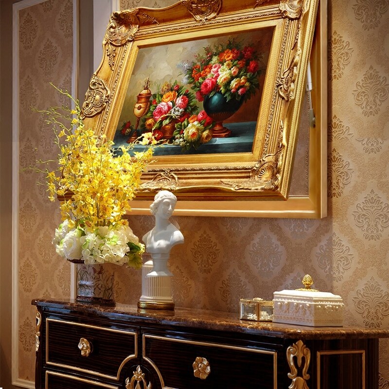 Eurostyle Electric Meter Box Decoration Painting Distribution Box Empty Open Box Electric Gate Action Power Switch Shelter Painting Flower Oil Painting Hang Painting