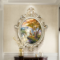 European-style porch decorative painting vertical aisle landscape deer mural painting Jane Ou aisle restaurant entrance porch hanging painting