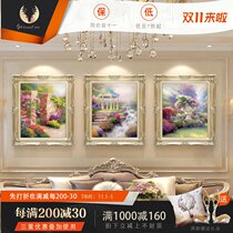 European decorative painting living room background wall mural atmosphere high-grade triple combination hanging painting Thomas landscape oil painting