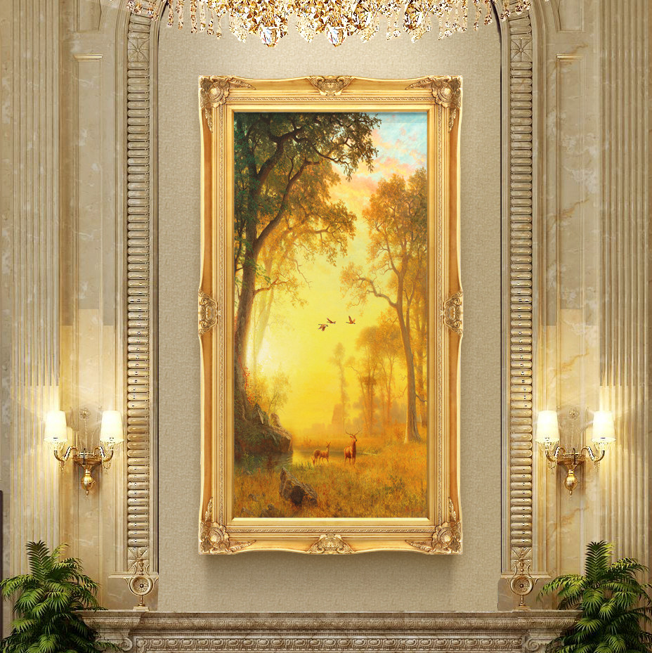 Hyun Guan Hung Painting Aisle Brief Eu Style Decoration Painting Classical Atmosphere Animal Scenery Deer Wall Painting Bill History