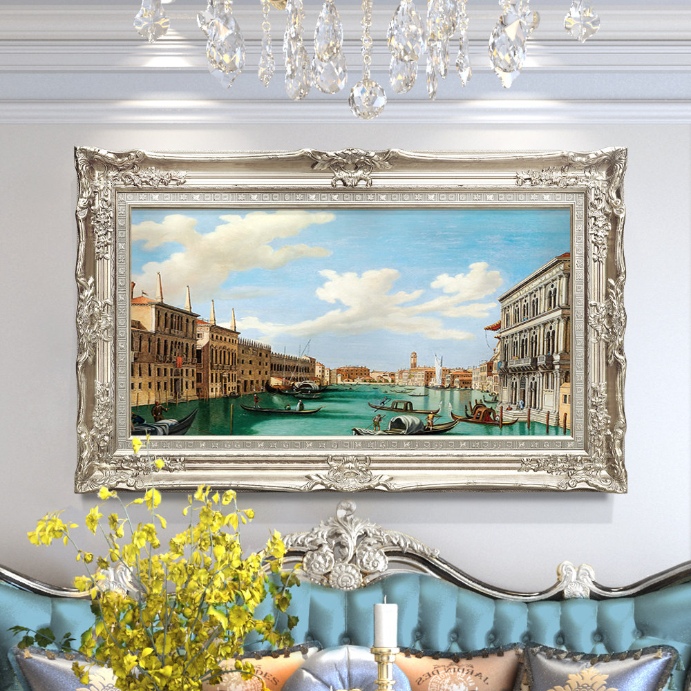 Living room wall painting sofa Background hanging painting European-style scenery Venice Water City decoration painting Xuan guan oil painting