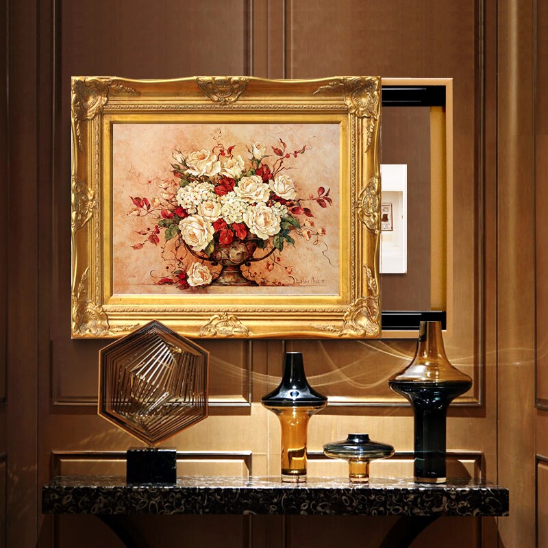 Eurostyle Electric Meter Box Push-and-pull Decoration Painting Dining Hall Wall Hanging Painting Total Switch Distribution Box Brake Box Flower Static Oil Painting