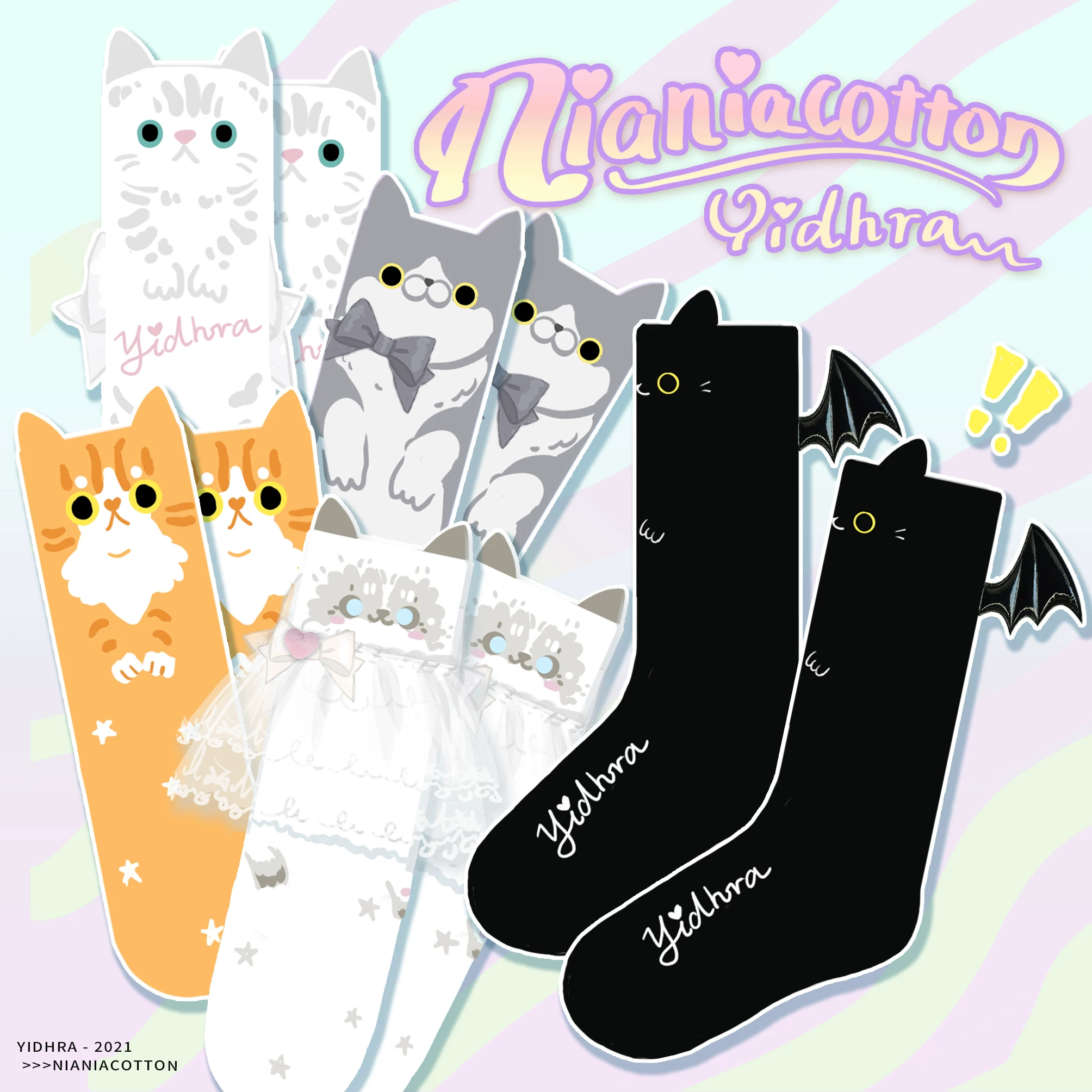 [Кот] Хлопковые носки Yidhra Dream Witch оригинальные Лолита котовые носки