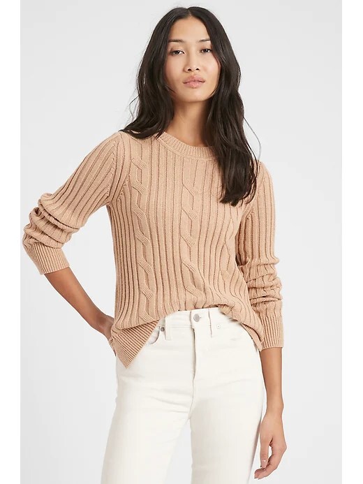 Simple and Versatile Solid Color Knitted Sweater, Autumn and Winter Style Cable Knit Pullover, Plus Size for Plus-Size Women, Special Offer