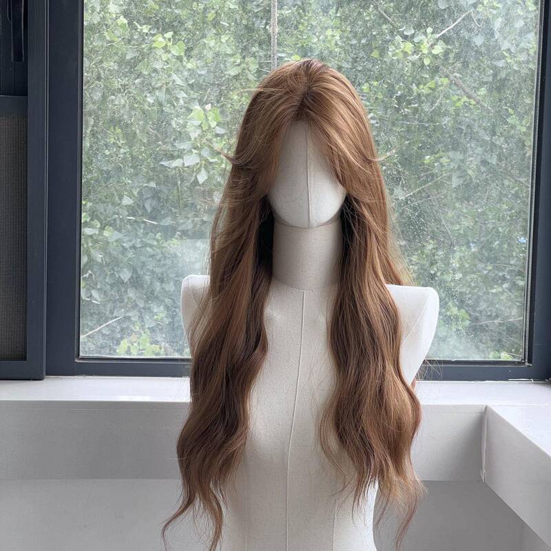Xuchang Chan Yue Crafts Co., Ltd. Koni Wig for Women, Full Head Synthetic Hair, Lace Front, Linen Golden Brown Water Wave Xuchang Chan Yue Crafts Co., Ltd. Koni Wig for Women, Full Head Synthetic Hair, Lace Front, Linen Golden Brown Water Wave