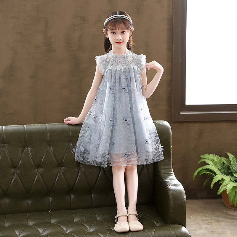 Children's Ocean Dress Summer Dress 2022 New Girl Summer Thin princess dress CUHK Scout short sleeve tennis dress