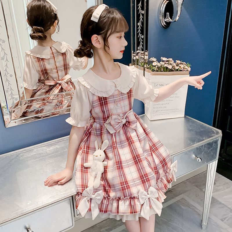 Girl's Summer Dress Foreign Dress 2022 New Korean Version Children Foreign Pie Roletta Dress Little Girl Trendy Princess Dress