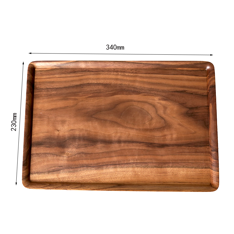 Gỗ óc chó đen hình chữ nhật pallet gỗ hộ gia đình chén khay Nhật Bản lưu trữ khay gỗ khay trà khô khay trà nĩa gỗ
