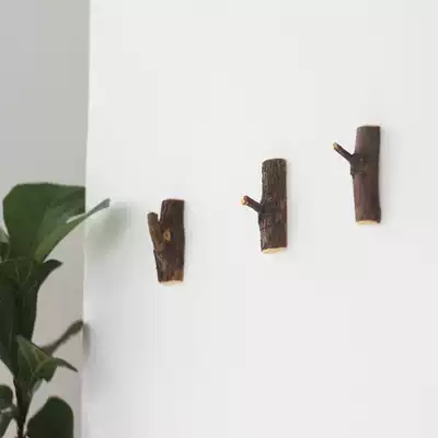 (Jujube wood adhesive hook) wooden original bedroom wall hook wall hanging coat rack simple modern creativity